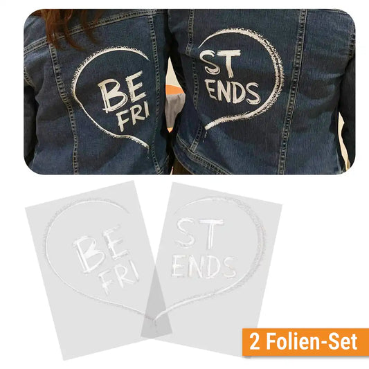 Best Friends im Herz - Bügelbild Set