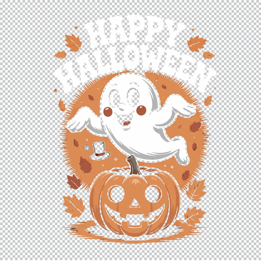 Bügelfolie Halloween Gespenst & Kürbis – DIN A4