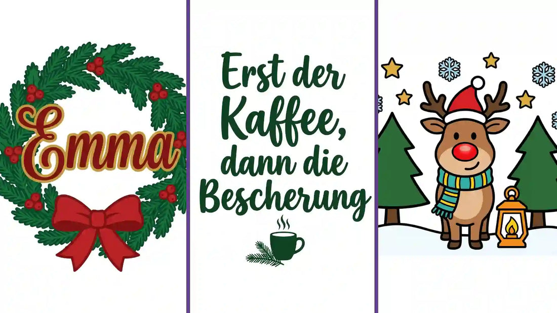 Plotterdatei Weihnachten: 3 Motive, zwei Wege