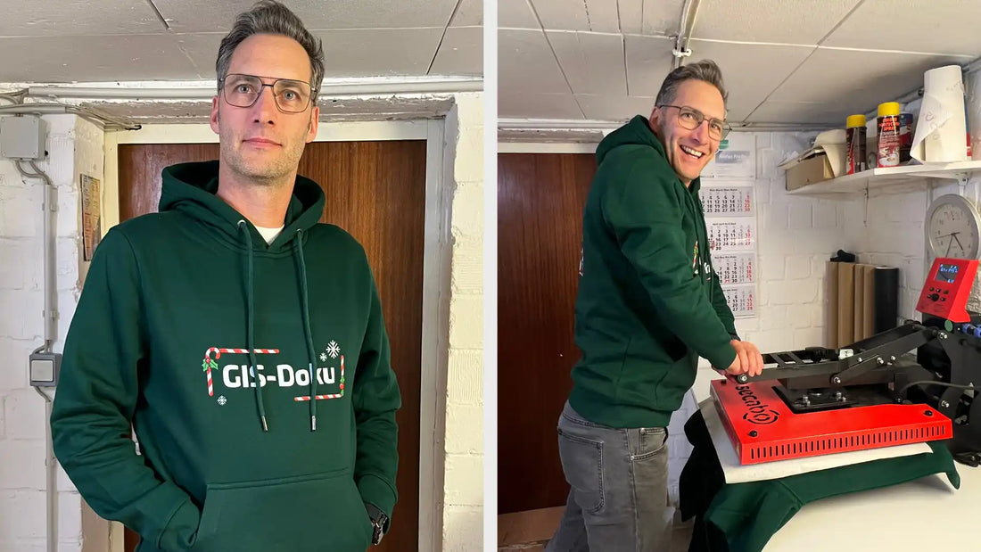 Hoodies für die Weihnachtsfeier: Wie Sebastian mit Bügelfolie das Fest gerettet hat!