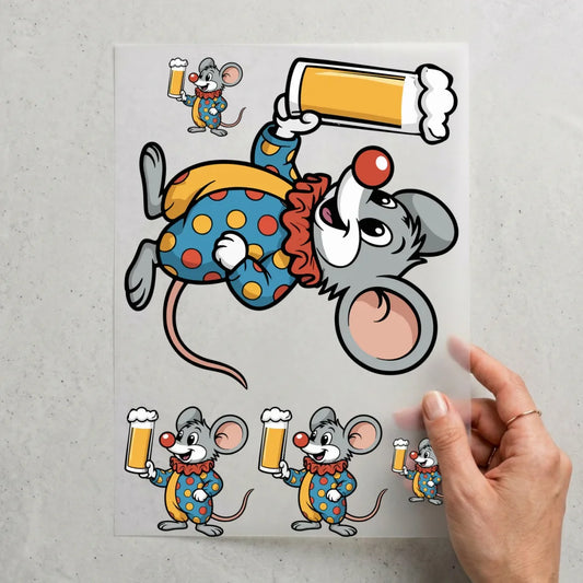 Karnevalsmaus - lustiger Mäuse-Clown mit Kölsch