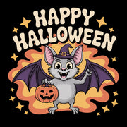 Bügelbild Fledermaus mit Kürbis