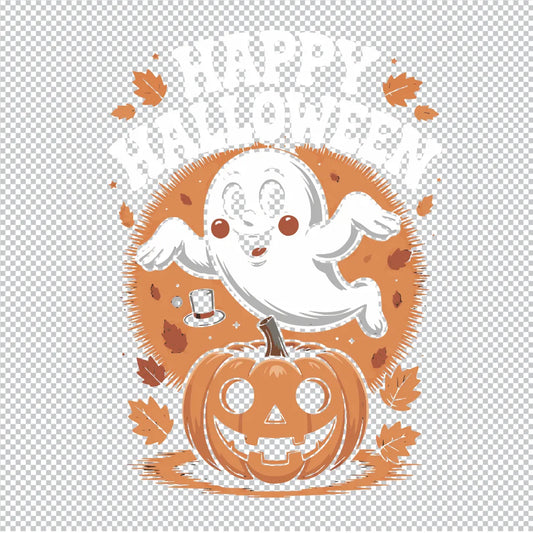 Bügelfolie Halloween Gespenst & Kürbis – DIN A4