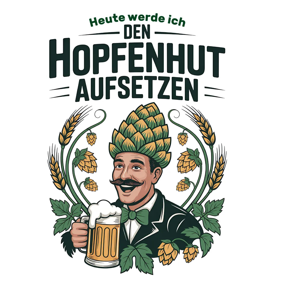 Bügelfolie "Den Hopfenhut anziehen" – DIN A4
