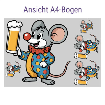 Karnevalsmaus - lustiger Mäuse-Clown mit Kölsch