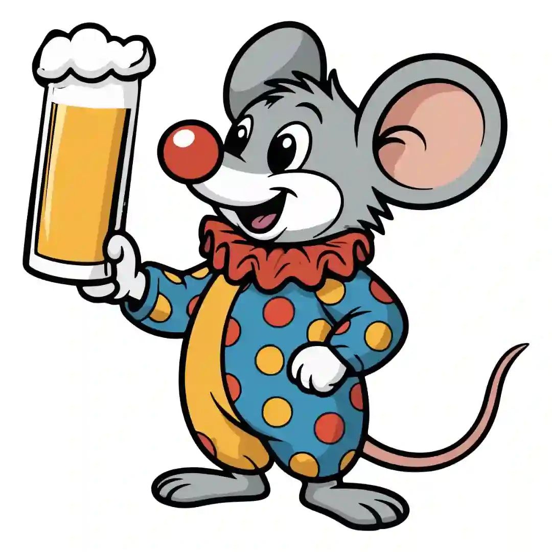 Karnevalsmaus - lustiger Mäuse-Clown mit Kölsch