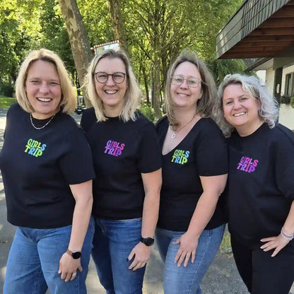 Girls Trip Bügelset – für 4 Freundinnen im Lila-Look