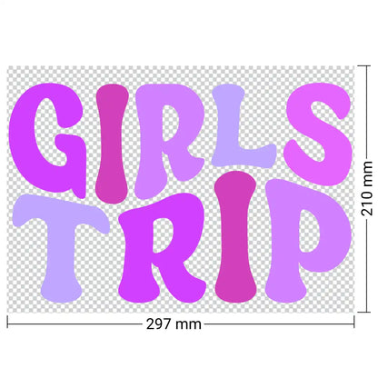 Girls Trip Bügelset – für 4 Freundinnen im Lila-Look