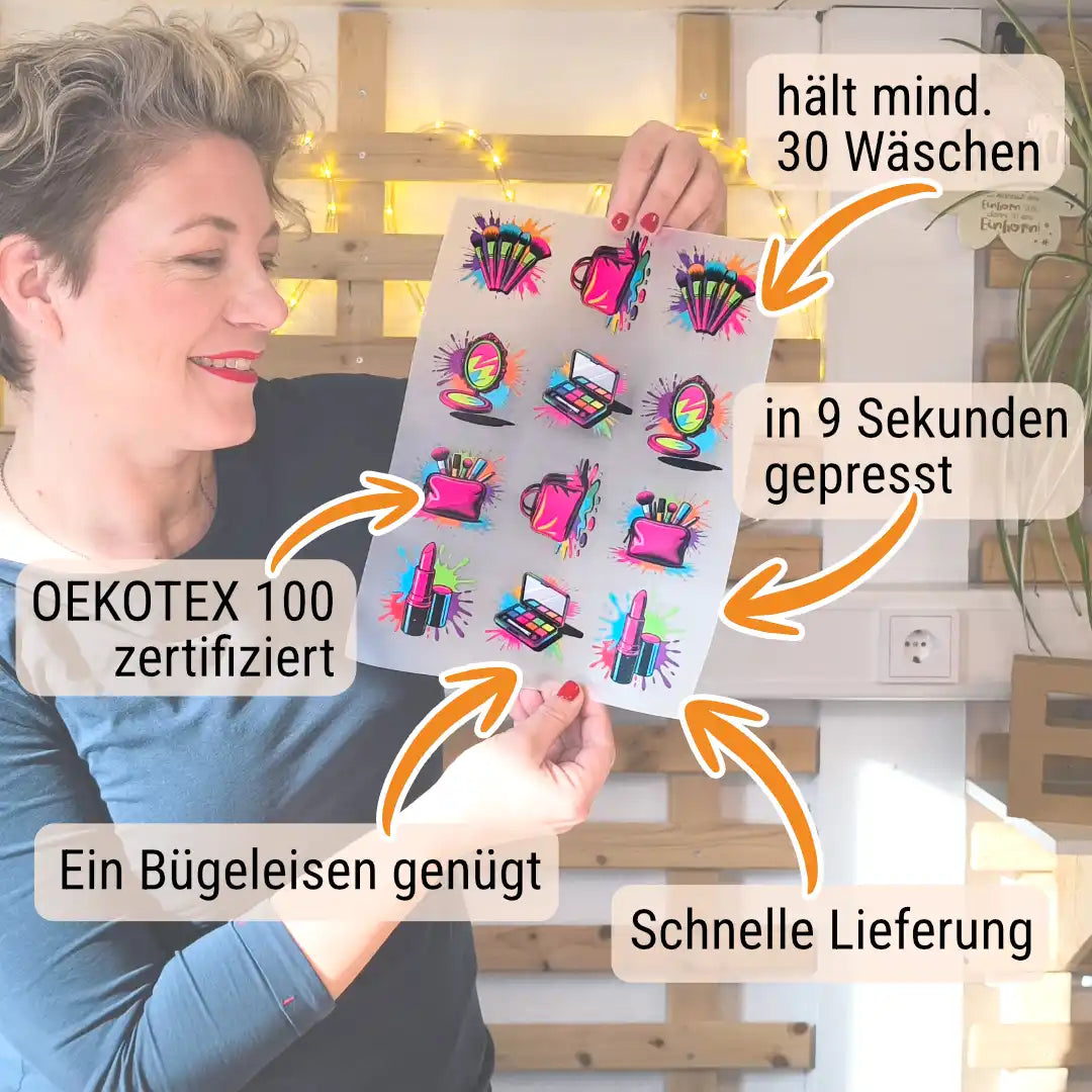 Konfetti im Herzen - Brustlogo mit zusätzlichen Herzen