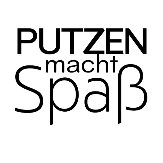 Bügelfolie "Putzen macht Spaß" schwarz - DIN A4