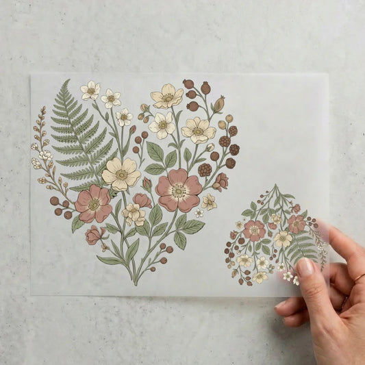 Blumenherz – Botanisches Herz aus Wildblumen & Farn