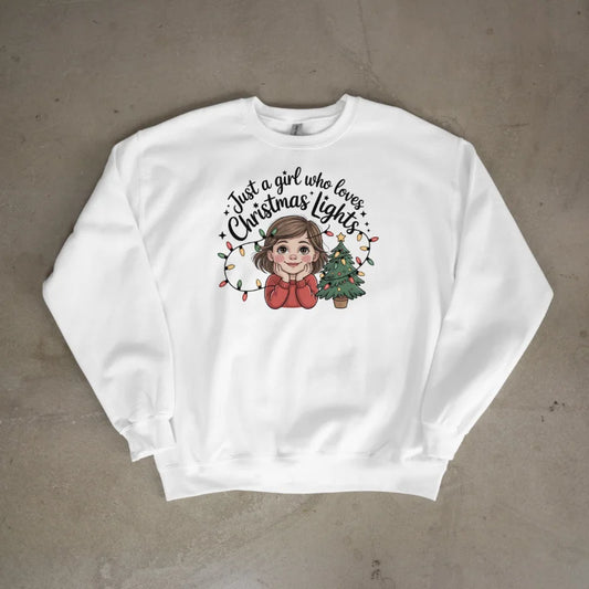 Bügelfolie – "Just a girl who loves christmas lights" 01 - DIN A4